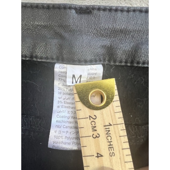 Apperloth A Pants SZ M Faux Leather Skinny High Rise Womens Modern black NEW - Picture 5 of 8